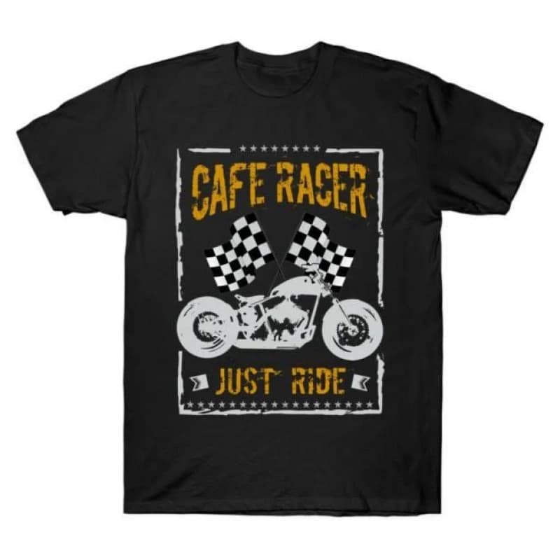 0427 Cafe Racer Just Ride Retro Motorcycle Gift T-Shirt for bikers 100% cotton Short sleeve Graphic clothes All size Tee S-6XL