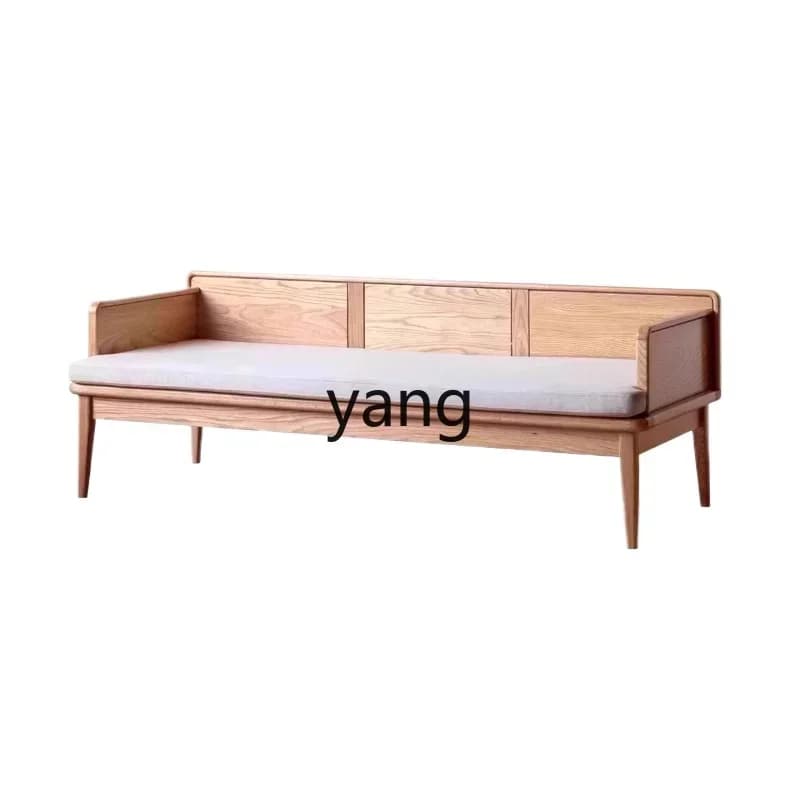 LTT solid wood sofa new Chinese dual-purpose Arhat bed simple small apartment living room household oak sofa bed
