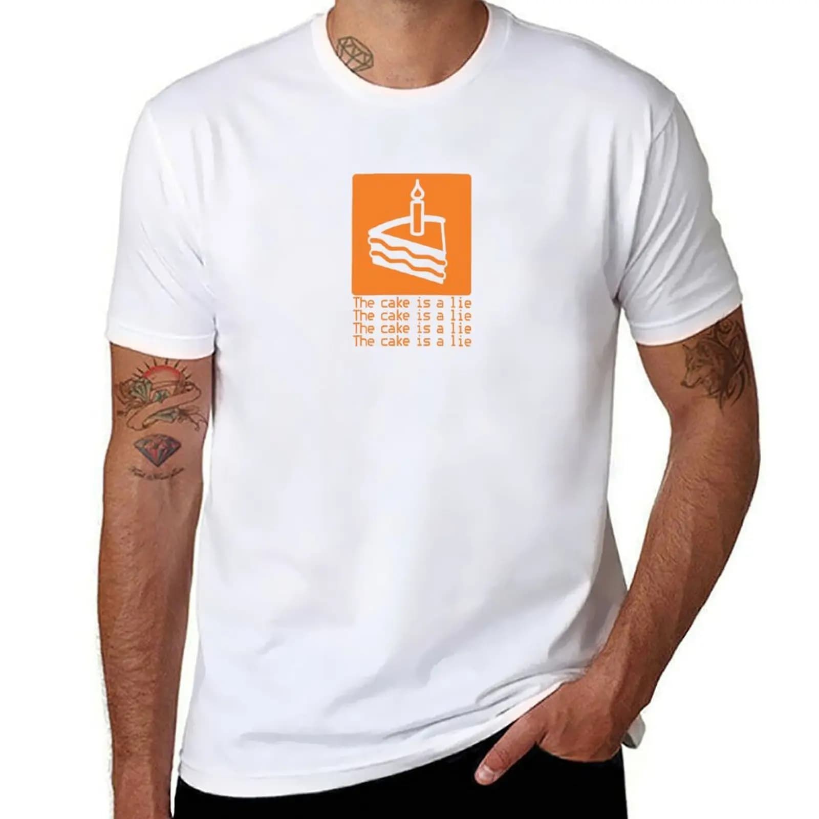 The Cake Is A Lie, The IT Crowd, Roy T-Shirt anime tshirt funny t shirts cotton T-Shirt