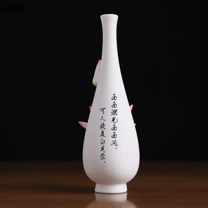ceramic lotus vase for   offerings, suitable  guanyin bodhisattva displaying  home water purification bottles decorations