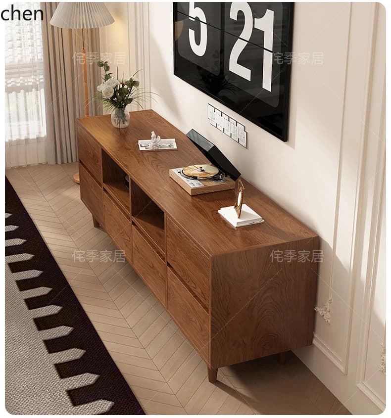 a3 Mid-Century Style TV Cabinet Floor-Standing Home Integrated Storage Cabinet