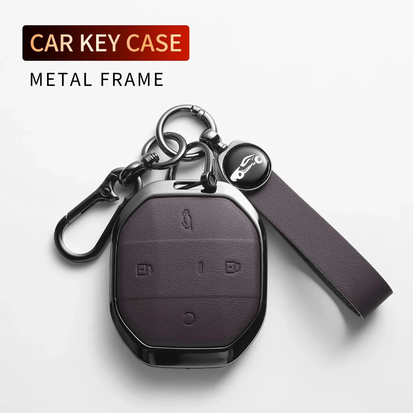Leather Metal Car Key Case For Jetour Freer Freedom T2 Freer Traveller T1 2025 Car Smart Key Protector Shell Garnish Accessories