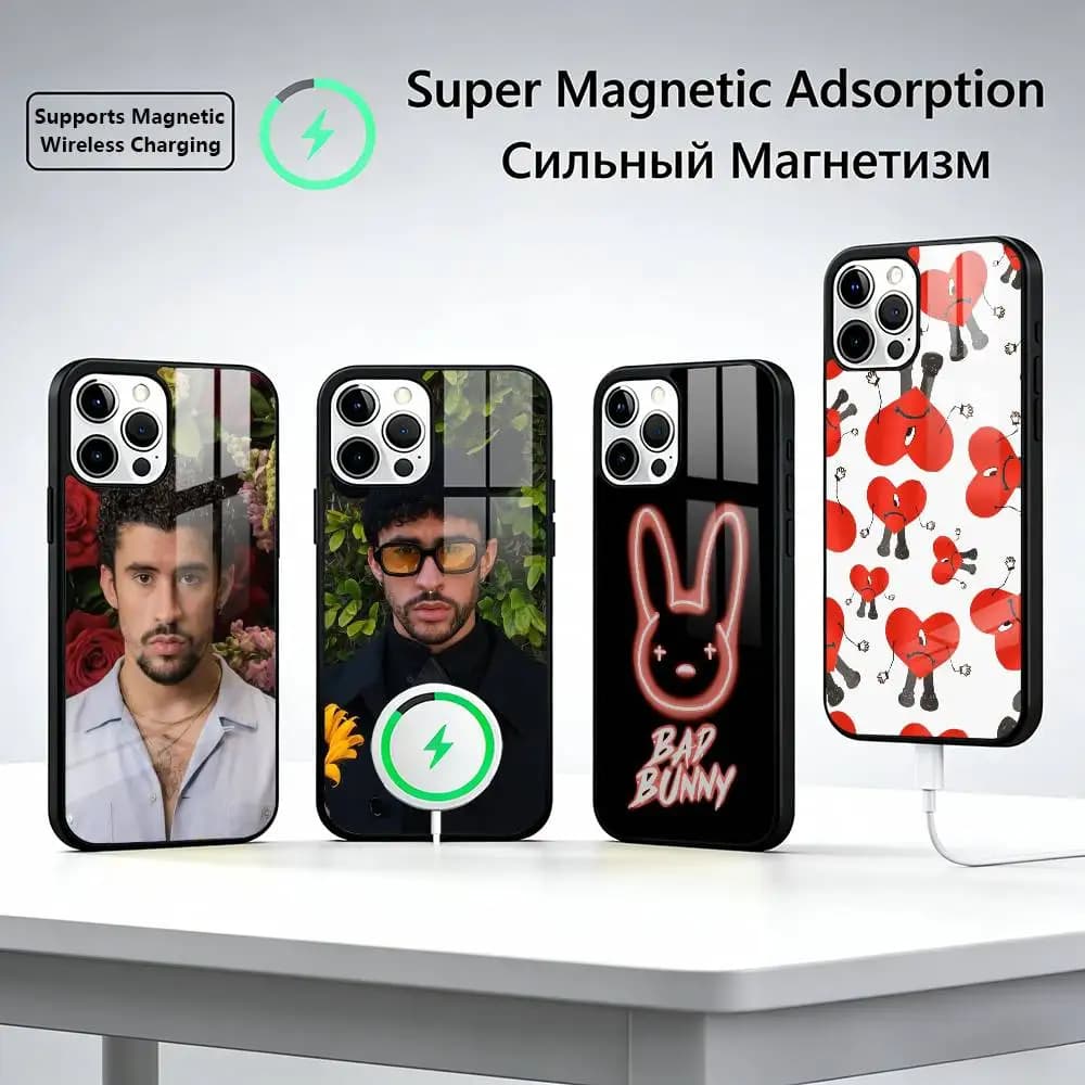 Trendsetting rapper B-Bad Bunny  Phone Case For iPhone17,16,15,14,13,12,11 Plus,Pro Allows magnetic wireless charging