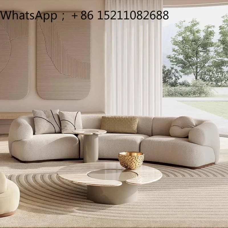 SCY furniture fabric sofa creative hotel clubhouse curved multi-person living room sofa