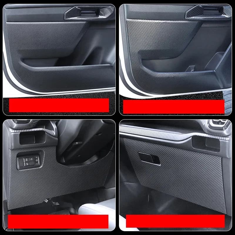For Ford Ranger T9 2023 2024 Carbon Fiber Leather  Car Accessories Door Anti-kick Pad Protector Mats Cover Sticker