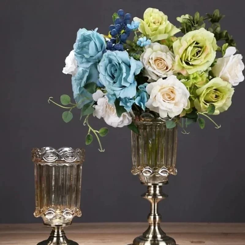 Elegant Tall Glass Vase for Home Decor Creative Floral Container Living Room Table Centerpiece Decorative Flower Holder
