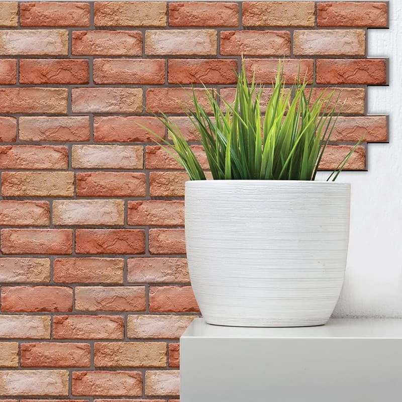 10PCS PVC Self Adhesive Waterproof 3D Wall Panels Brick Wallpaper Retro Sticker For Bathroom Fireplace Decorative Wall Stickers