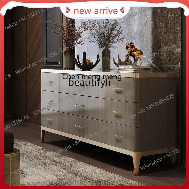 SS new style American nine-chest cabinet, bedroom storage drawer, storage porch, living room, modern dining side cabinetss 7486