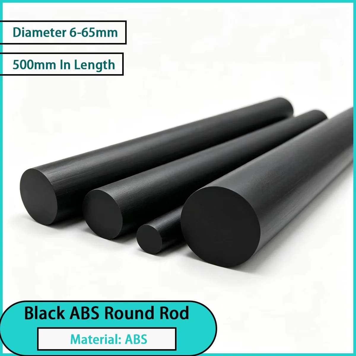 A Black ABS Round Rod with A Diameter of 6-65mm Is Used for Automation Fixtures, Electronic Components, Etc