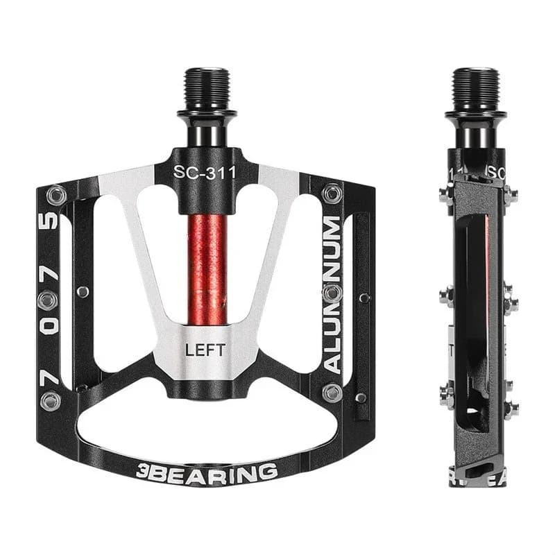 Mountain bike pedals, aluminum alloy triplein pedals, lightweight peeling bearing pedals for riding