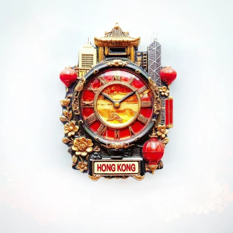 Hong Kong Clock Tower Fridge Magnet - Iconic 3D Victoria Harbour Souvenir Unique City Landmark Gift for Travel & Home Decor