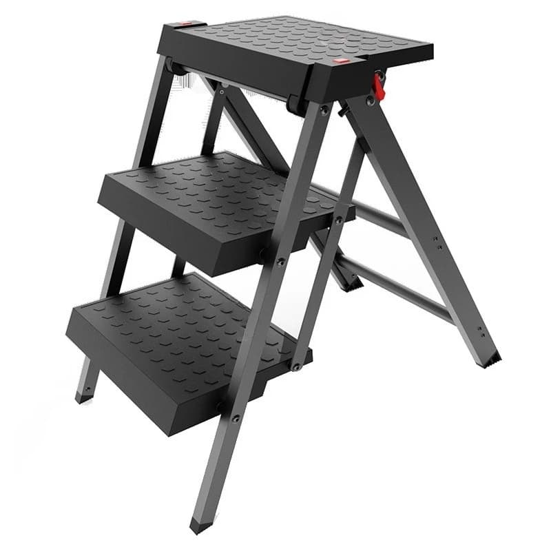 Multifunctional folding ladder, small and portable, three-step ladder, thickened, aluminum alloy