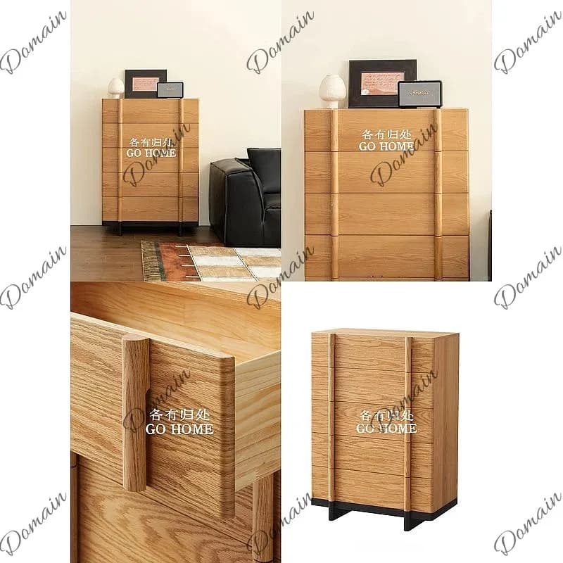 Modern Solid Wood 5 Drawer Dresser Chest, Simple Nightstand Storage Cabinet for Bedroom, Small Space Living Room Organizer