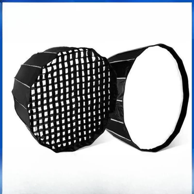 90Cm deep mouth parabolic soft light box with grille mesh live fill light lampshade