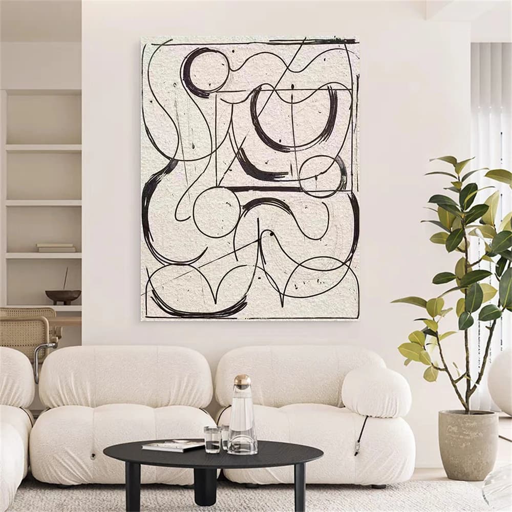 100% Hand-Painted Nordic Home Decor Paintings Blue Gold Wall Painting Art Abstract Canvas Paint Home Living Room Decor Picture