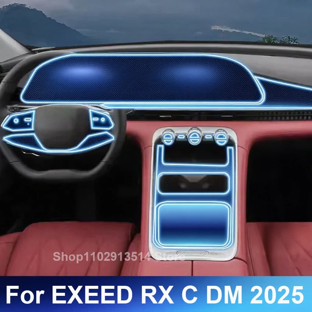 Car Interior Stickers Protector Decoration Cover For EXEED RX C DM 2025 Car GPS Navigation LCD Screen TPU Protective Film