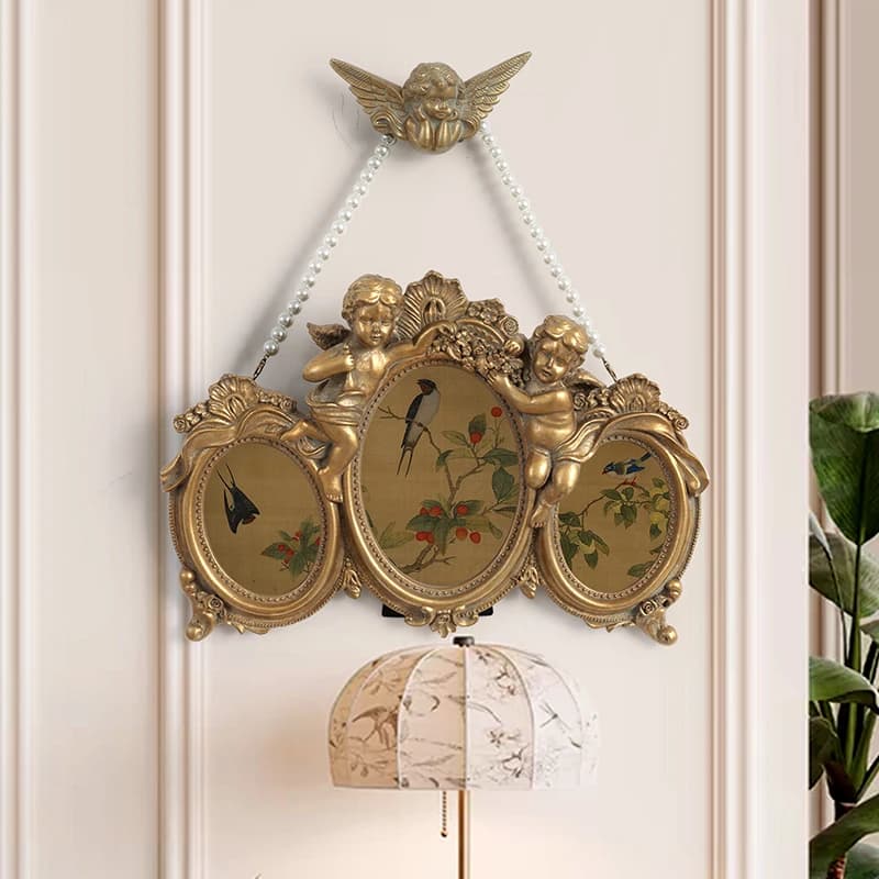 French Creative Angel Wall Art Painting Vintage Boho Bedside Hanging Paintings Unique Multi-Panel Decor for Bedroom Walls Decor