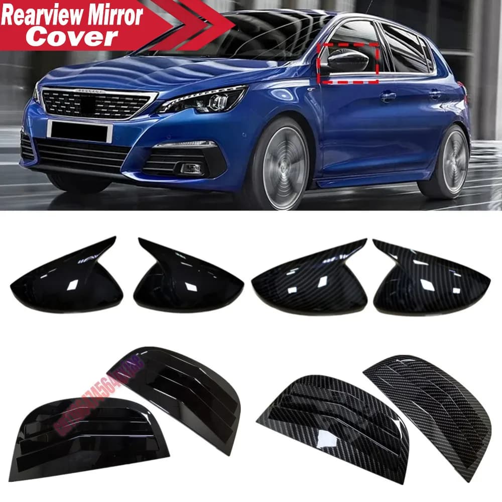 For Peugeot 208 308 408 508 307 2008 4008 5008 Exterior Sticker Car Rearview Side Mirror Cover & Rear Window Louver Cover
