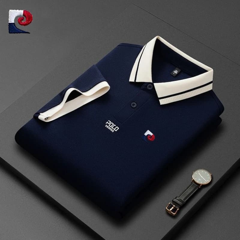 New Men's High-Quality Short-Sleeved Polo Shirt, Summer Fashion, Casual, Comfortable, Sweat Absorbing and Breathable Top