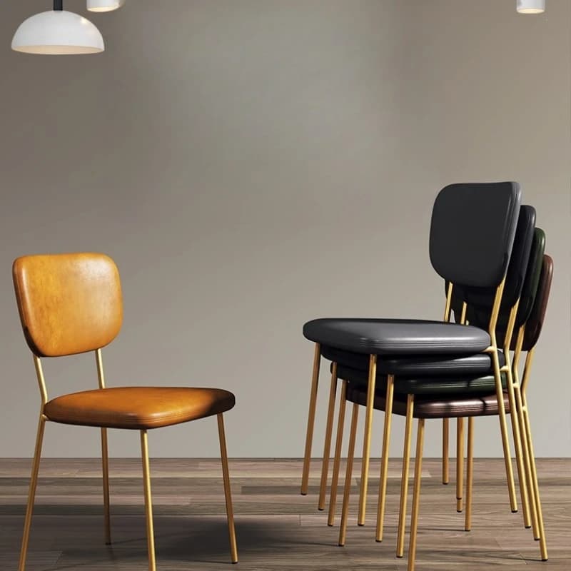 Light luxury dining chair, modern simple home single back chair Hotel Nordic restaurant wrought iron makeup chair