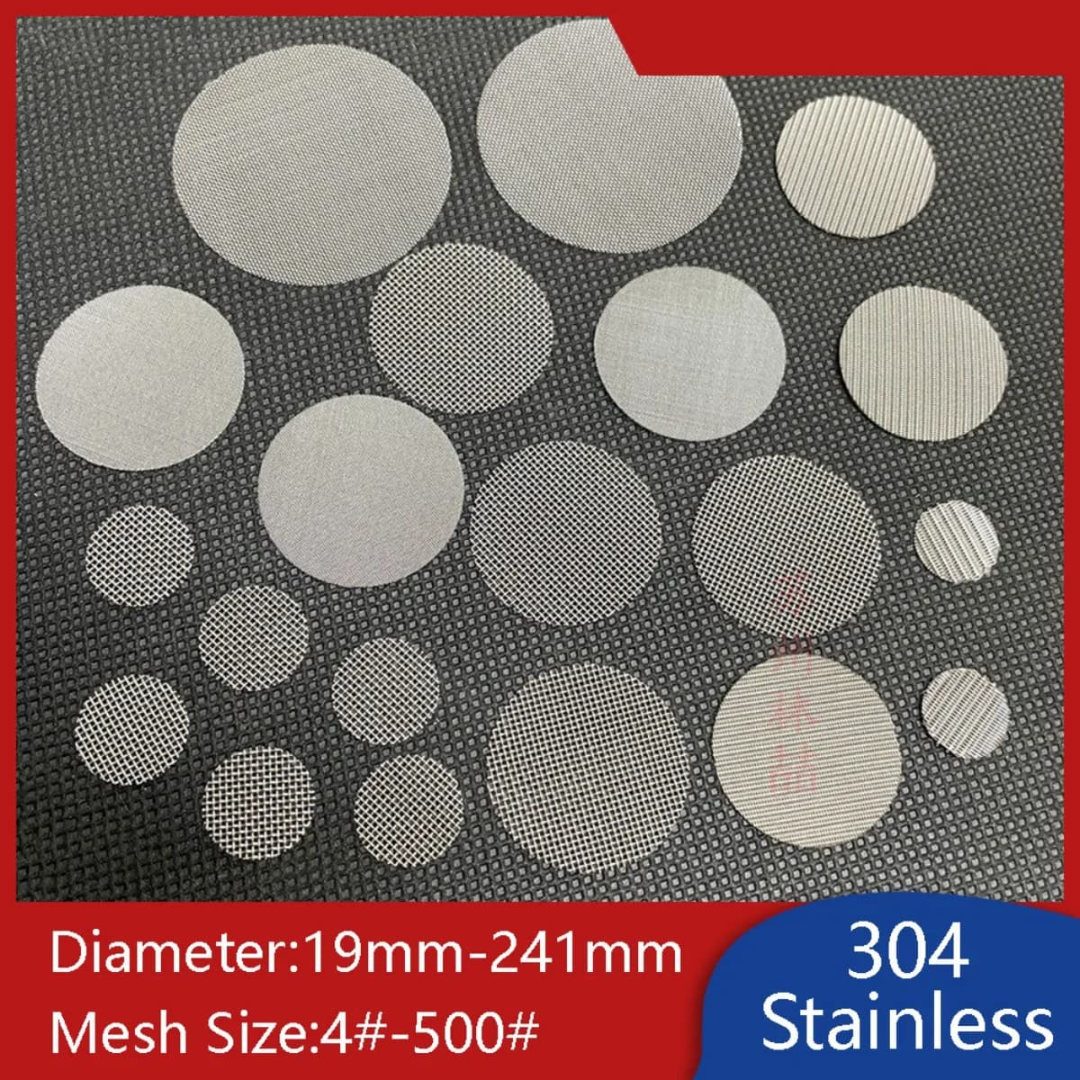 304 Stainless Steel Round Mesh 4#-500# Metal Porous Filter Meshes 19mm-241mm Diameter Circular Strainer Sieve Sheet