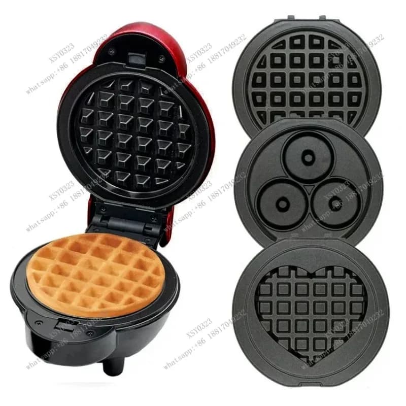 3 In 1 Multifunctional Breakfast Maker Electric Sandwich Waffle Machine Non-stick Detachable Plates