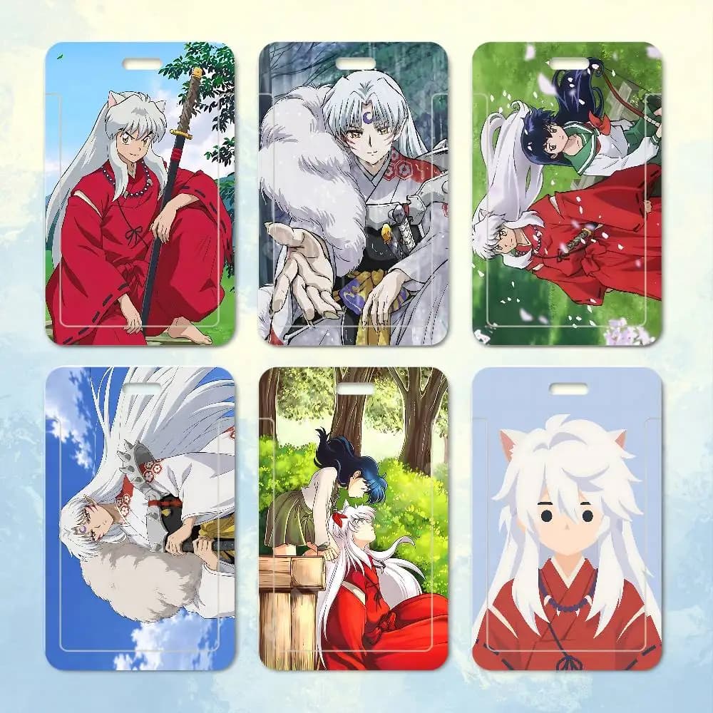I-Inuyasha S-Sesshomaru Anime Plastic Card Holder Worker ID Card Clear Transparent Employee Visitor Pass