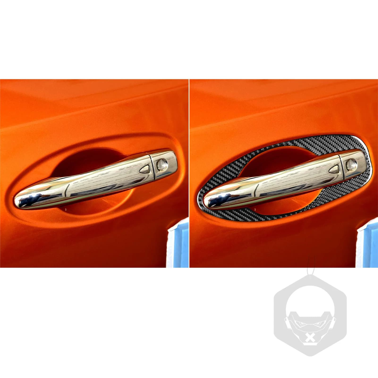 For Nissan X-Trail Rogue 2013-2021Car Exterior Door Handle Cover Frame Trim Real Soft Carbon Fiber Interior Accessories Sticker