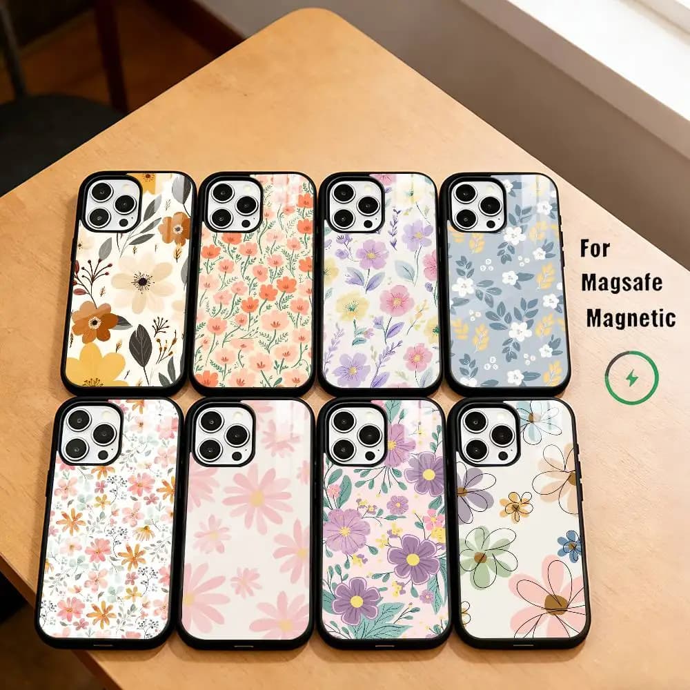 F-Flower  Phone Case For iPhone17,16,15,14,13,12,11 Plus,Pro Magnetic For Magsafe Wireless Charging