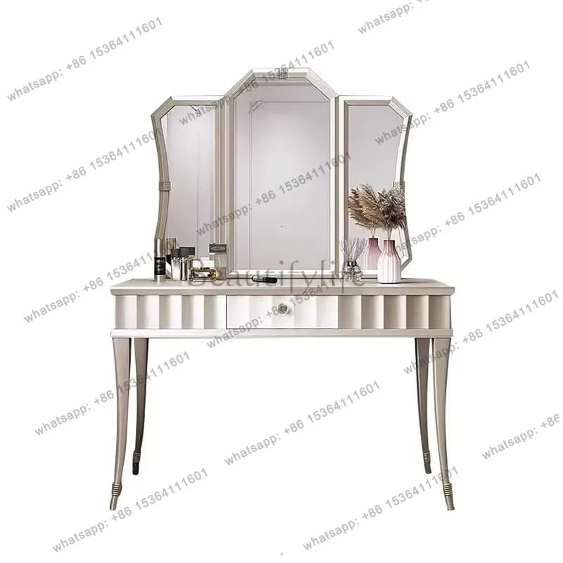 2026 French light luxury dresser bedroom corner solid wood makeup table