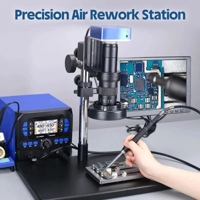 Rework Station – Precision, Soldering Iron & Hot Pencil Combo, LCD Display, Electronics Repair