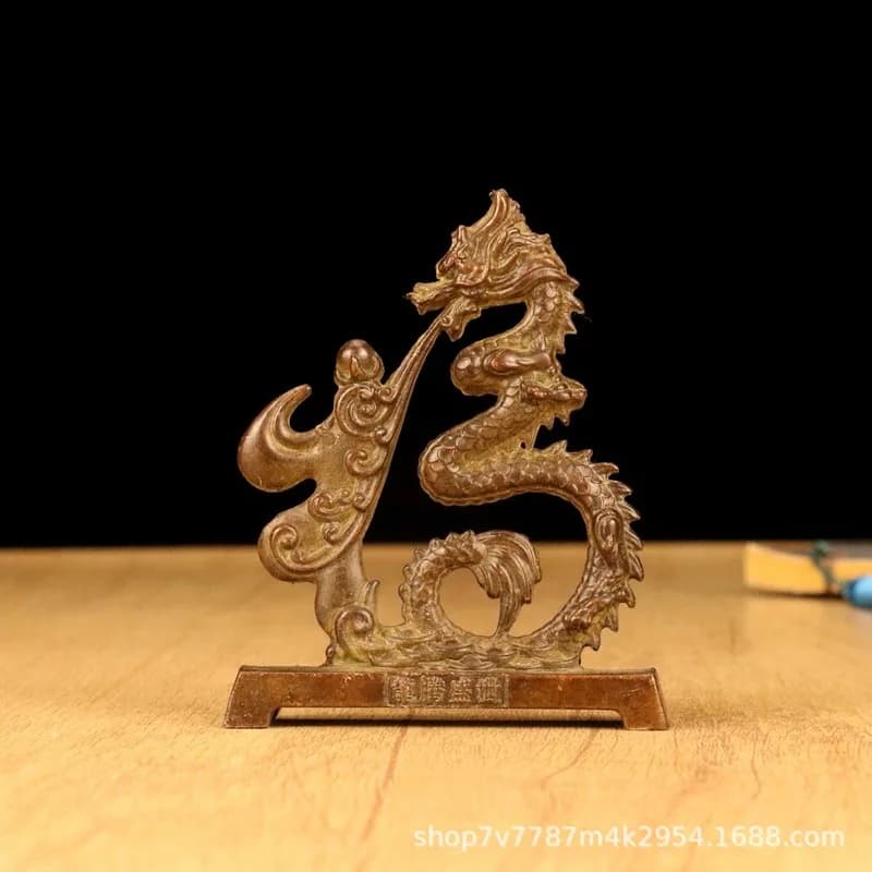 Brass Craft Alloy Fortune Dragon Home Living Room Decorative Ornament Retail