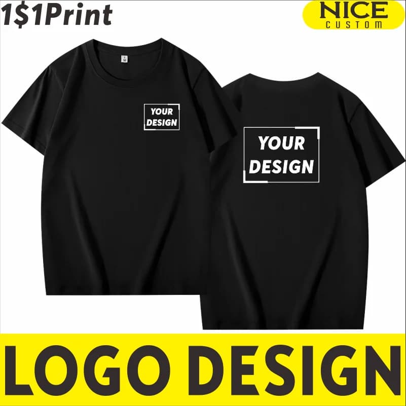 100% Cotton T-shirt Custom Logo High Quality Comfortable Short Sleeve Tops Print Pattern Company Team Clothes Embroidery Design