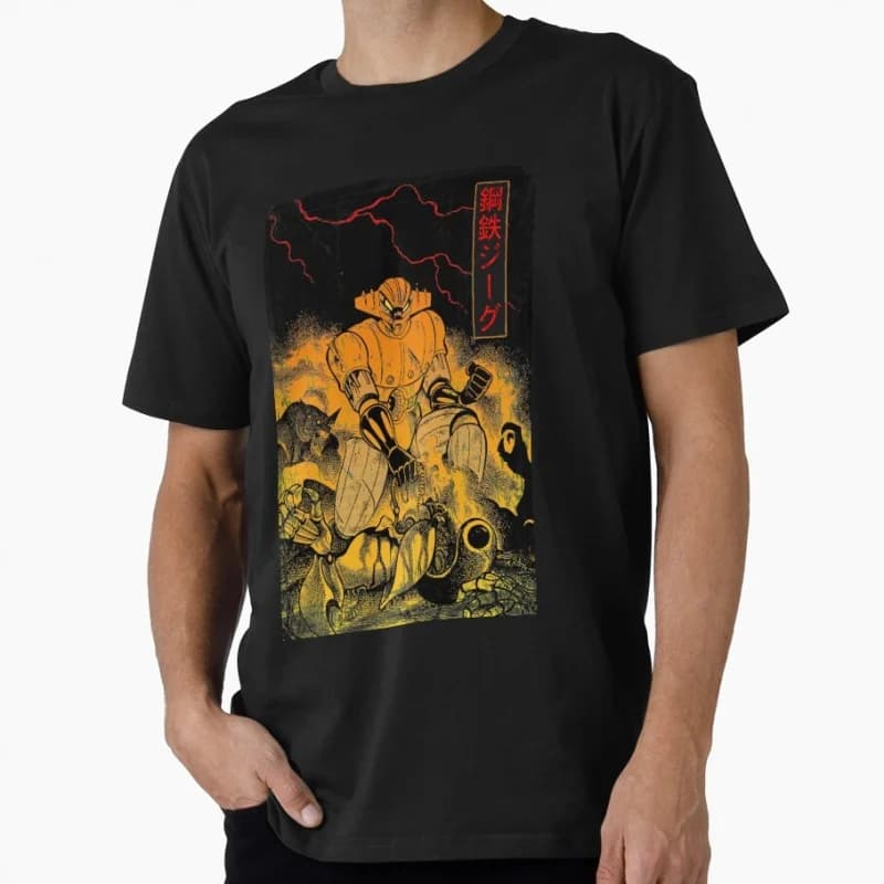 80s Classic manga Mecha Graphic clothes 0405 Anime kotetsu Jeeg the avenger Steel Jeeg Robot t shirt Short-sleeve All size tops