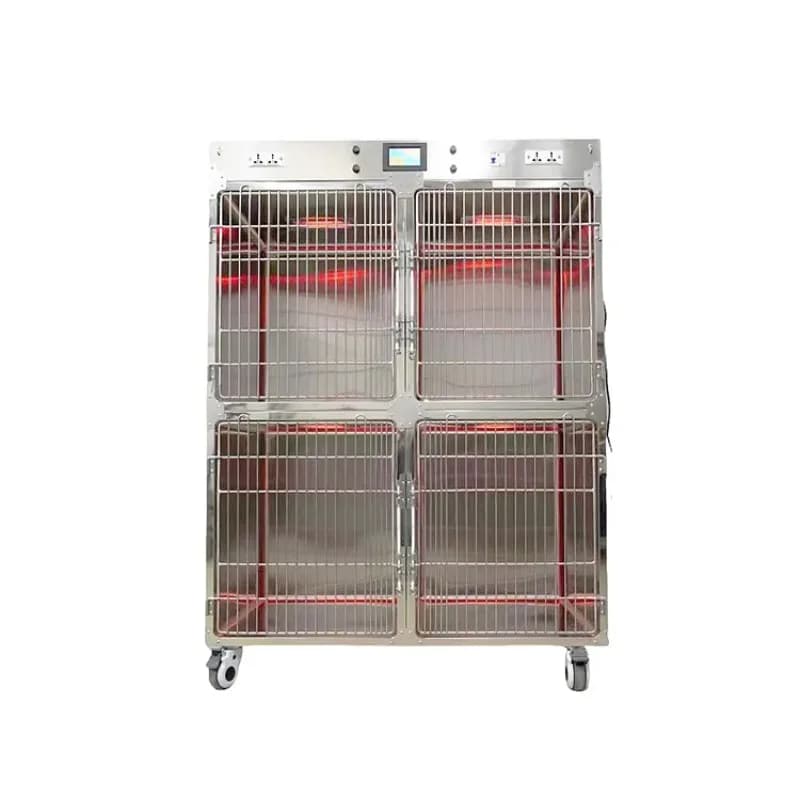 Veterinary 304 Stainless Steel Infrared Warm Cat Cage  Dog Cage  for  Veterinary  Clinic Animal Hospital