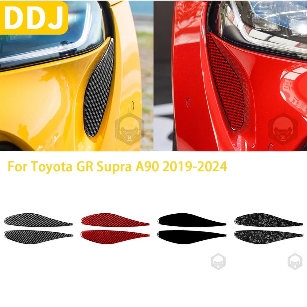 For Toyota GR Supra A90 A91 MK5 2019-2024 Accessories Carbon Fiber Car Hood Outlet Cover Trim Sticker Modification Decoration