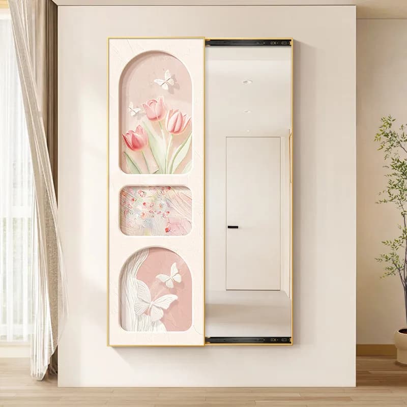 Personalised Decoration Mirror Decor Antique Girl Compact Standing Mirror Wall Bedroom Makeup Custom Espelho Banheiro Room Decor