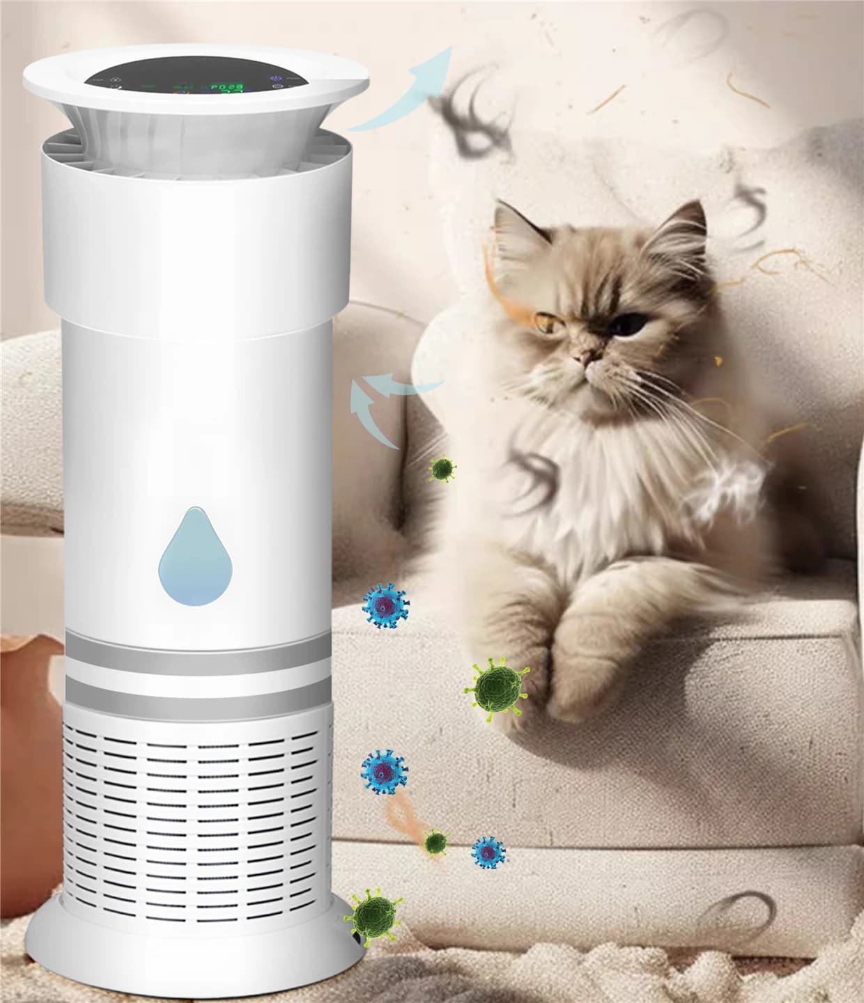 Portable HEPA Filter Air Purifier Aromatherapy Plug-In Negative Ion Freshener for Household Hotel Use Effective Smoke Pet Odor