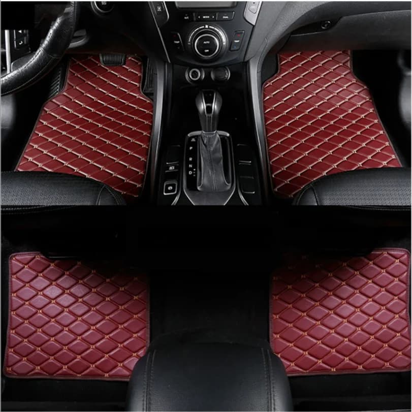 BLALION Car Floor Mats 4PCS Universal PU Waterproof Auto Foot Pad Protector Carpet Front and Rear Mats Set Interior Accessories