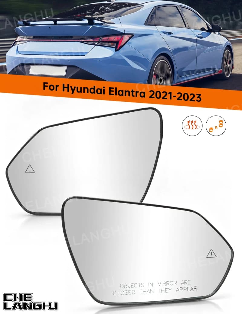 For Hyundai Elantra 2021 2022 2023 US Version 1 Pair Heated Blind Spot Rear Mirror Glass Car accessories 87611-AA180 87621-AA180
