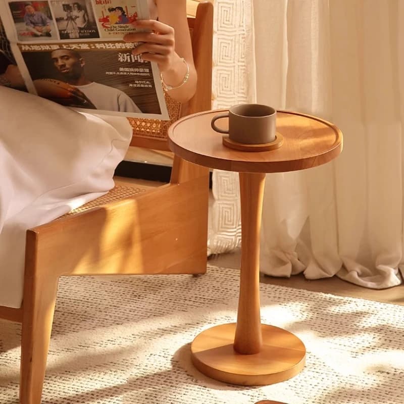 Retro Solid Wood Bedside Tables Living Room Bedroom Nightstand Mid-Century Modern Mini Accent Table Small Space Sofa Side Tables