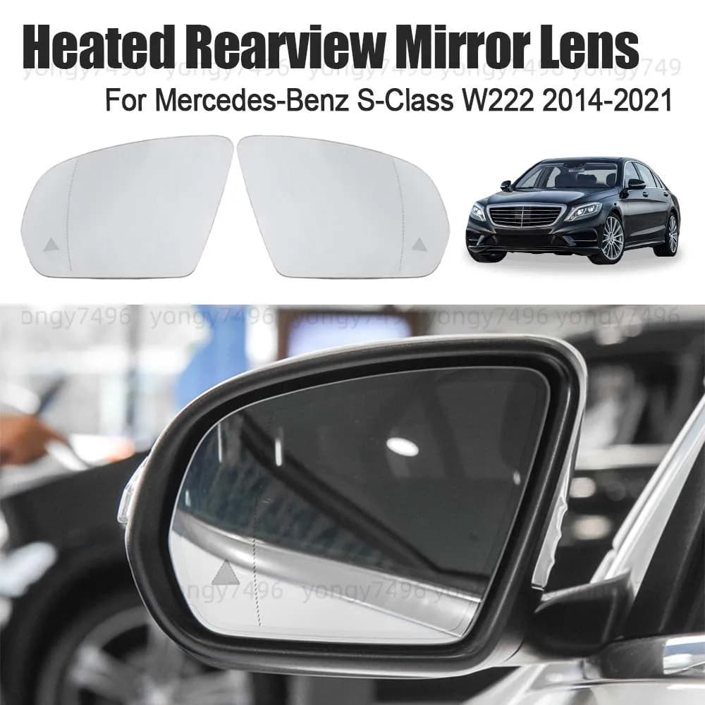 Car Wide Angle Heated Rearview Mirror Lens For Mercedes-Benz S-Class W222 2014-2021 Car Rearview Accessories Mirrored Glass