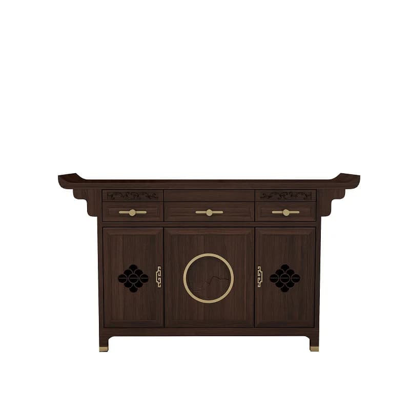 New Chinese-style entrance cabinet Zen solid wood decorative locker Modern wall table, living room entry end view table