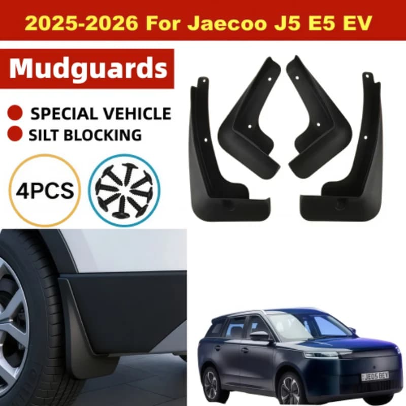 2025-2026 For Jaecoo J5 E5 EV T1X Platform 4PCS ABS Mud Flaps Anti-Splash Mudguards Fenders Car Accessories Auto Styling