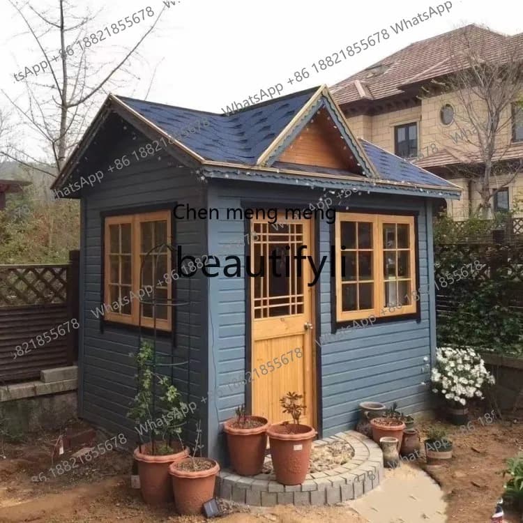 X Anticorrosion wood outdoor wooden house storage room kiosk tool room garden assembly B&B simple house