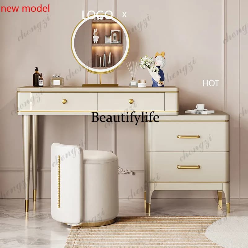 N138American light luxury dressing table household simple French storage retractable dressing table solid wood