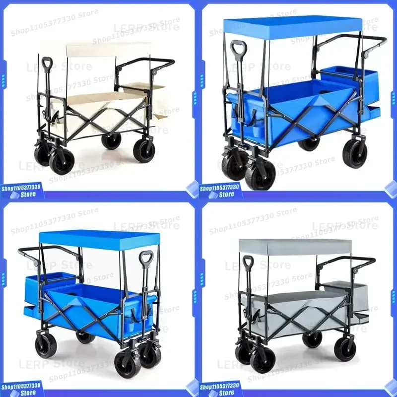 8 Inch Foldable Aluminum Oxford Cloth Outdoor Camper Tent Portable Waterproof Full Function Camping Trailer Portable Aluminum