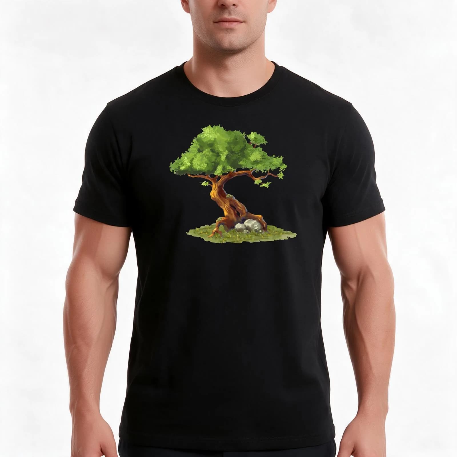 Bonsai Tree - Japanese Culture And Tree Art Lover T-Shirt, Summer Casual Cotton Tee, Oversized Streetwear Tops, Unisex Men Women