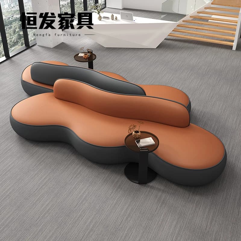 LMM lobby business reception bank rest area waiting leather sofa