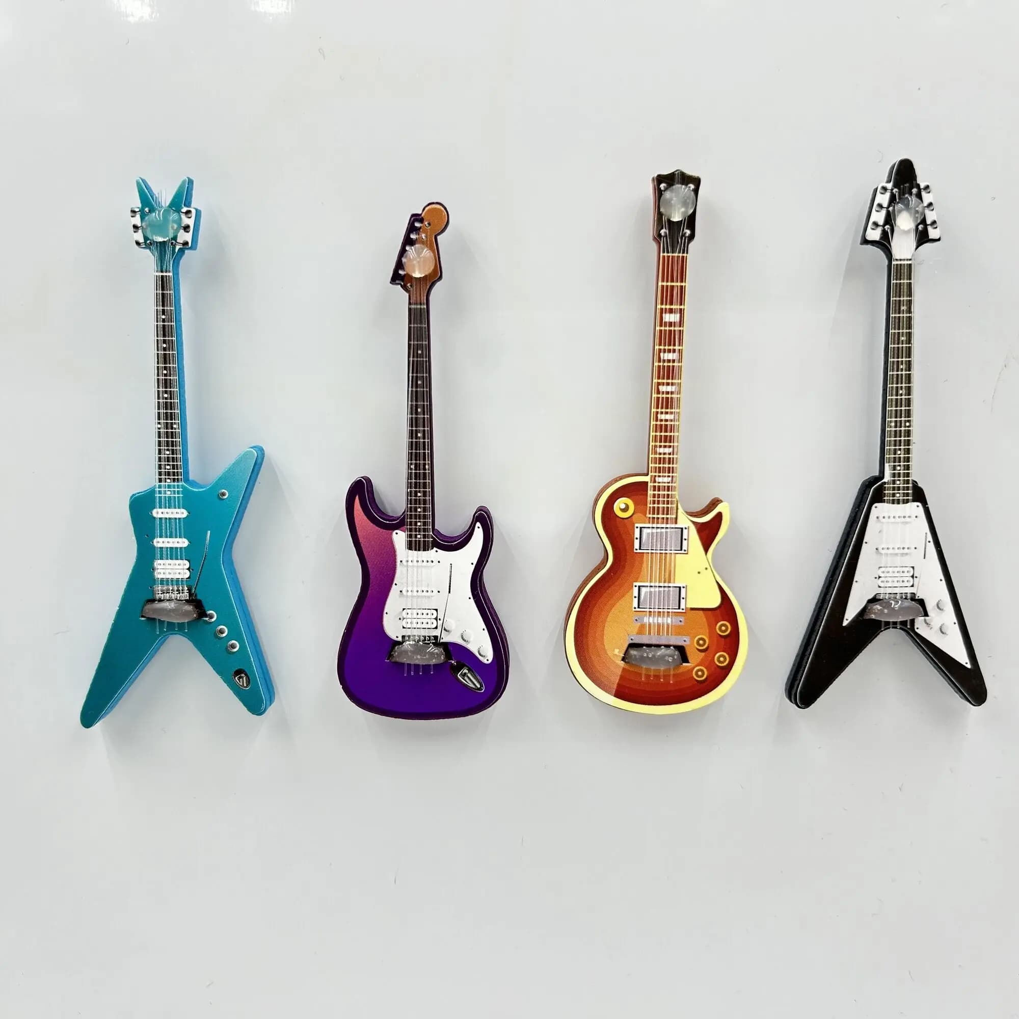 4Pcs Electric Popular Guitar Decorations, Whiteboard Magnet Decorative Stickers, Cute Office Magnets, Kitchen Utensils, Home